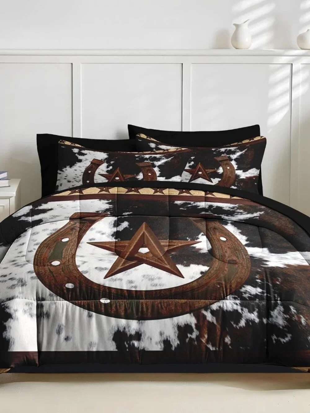 King Comforter Set with Sheets, 7 Pieces Western Cowboy Bedding | Bed in A Bag f